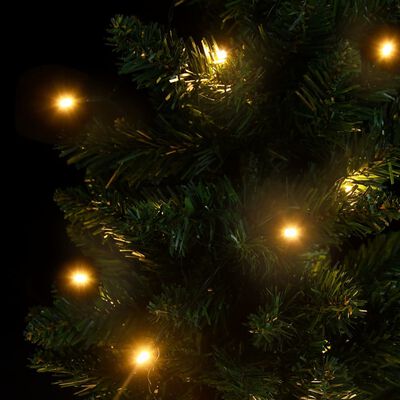 vidaXL Árbol de Navidad preiluminado con luces y soporte verde 90 cm