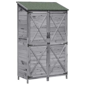 vidaXL Cobertizo de Jard&iacute;n Gris 106 x 56 x 176,5 cm