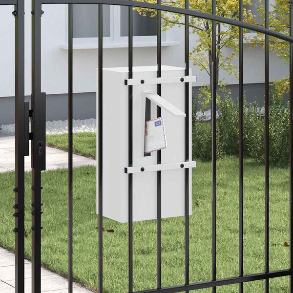 vidaXL Buzón Blanco 30 x 23 x 55 cm Acero