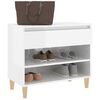 vidaXL Mueble zapatero madera contrachapada blanco brillo 70x36x60 cm