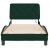 vidaXL Estructura de cama con LED sin colch&oacute;n terciopelo verde oscuro 80x200 cm