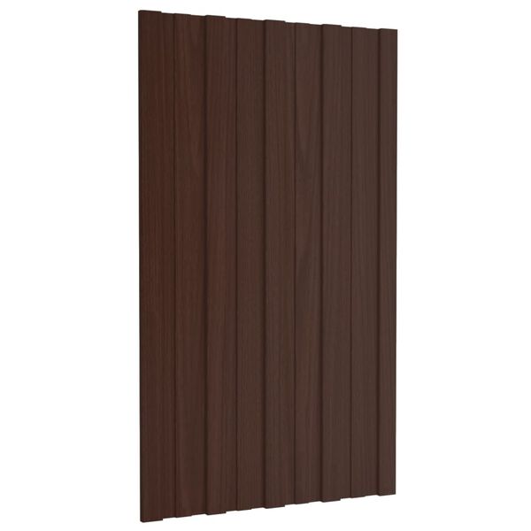 vidaXL Panel para tejado acero galvanizado marrón 12 unidades 80x45 cm