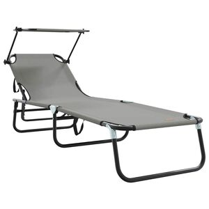 vidaXL Tumbona plegable oxford Gris