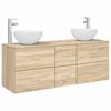 vidaXL Juego de Muebles de Ba&ntilde;o 3 uds. Roble Sonoma 129 x 41 x 80 cm