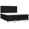vidaXL Cama box spring con colch&oacute;n tela negro 160x200 cm