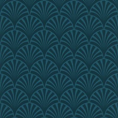 couleurs & matières Papel pintado 20's Pattern Artdeco azul