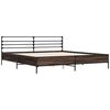 vidaXL Estructura cama madera ingenier&iacute;a metal marr&oacute;n roble 180x200 cm