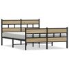 vidaXL Estructura de cama sin colch&oacute;n metal roble Sonoma 135x190 cm