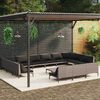 vidaXL Muebles de jardín 14 pzas y cojines ratán sintético gris oscuro