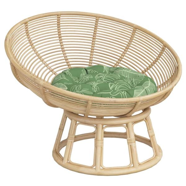 vidaXL Coj&iacute;n redondo tela Oxford estampado de hojas &Oslash; 60x11 cm