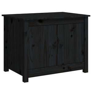vidaXL Mesa de centro de madera maciza de pino negro 71x49x55 cm