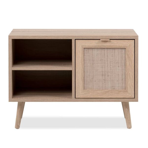Finori Mueble zapatero Bali 73A roble Sonoma y patr&oacute;n de ca&ntilde;a natural
