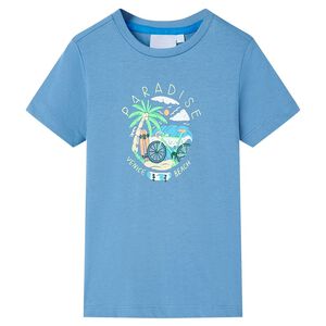 Camiseta infantil azul medio 116