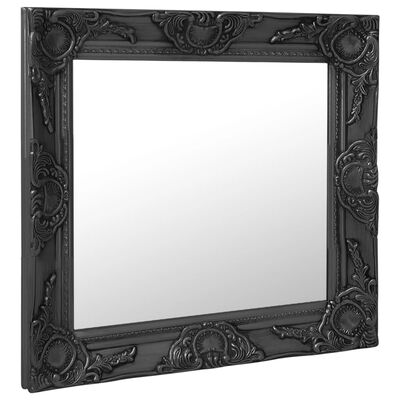 vidaXL Espejo de pared estilo barroco negro 60x60 cm