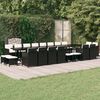 vidaXL Set de comedor jard&iacute;n 21 pzas con cojines rat&aacute;n sint&eacute;tico negro