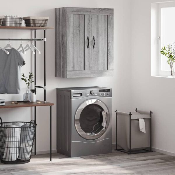 vidaXL Armario de pared madera ingenier&iacute;a gris Sonoma 69,5x34x90 cm