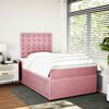vidaXL Cama box spring con colch&oacute;n terciopelo rosa 120x200 cm