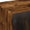 vidaXL Mueble de TV con puertas de vidrio roble ahumado 102x37x42 cm