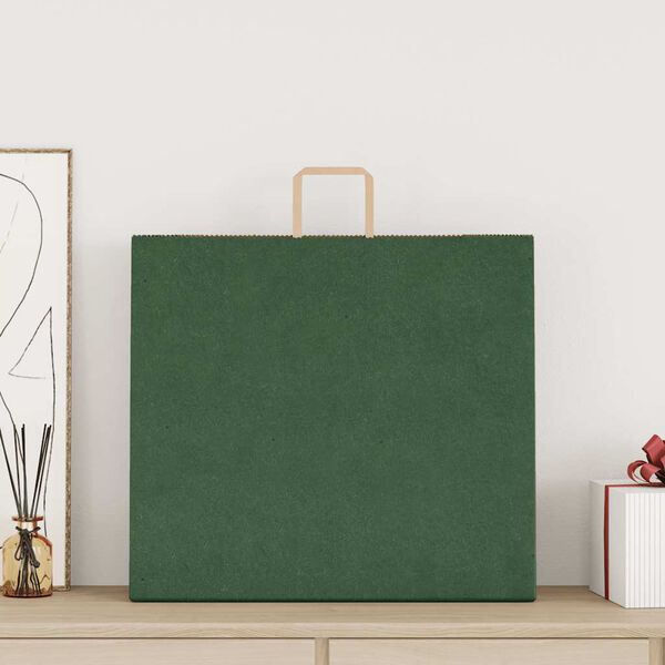 vidaXL Bolsas de papel con asas 50 uds verde 54x15x49 cm