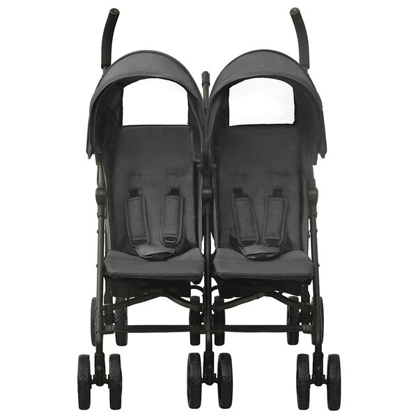 vidaXL Carrito para gemelos de acero gris antracita