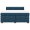 vidaXL Cama box spring con colch&oacute;n terciopelo azul 180x200 cm