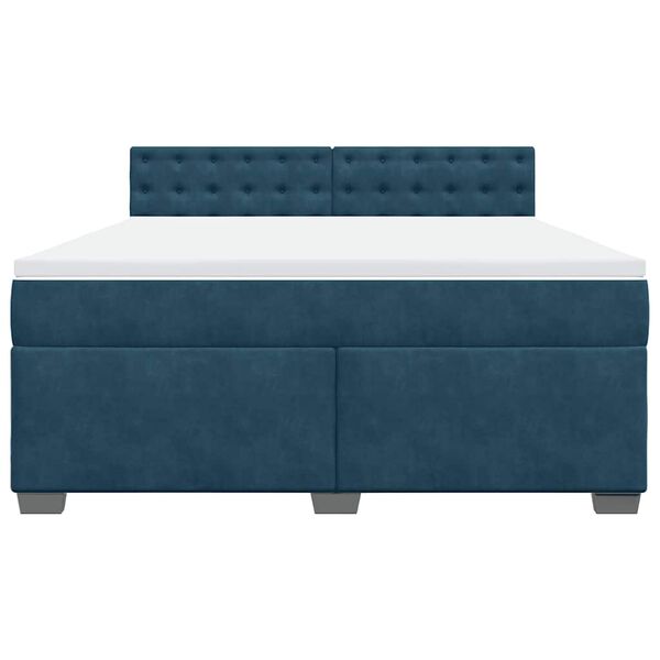 vidaXL Cama box spring con colch&oacute;n terciopelo azul 180x200 cm