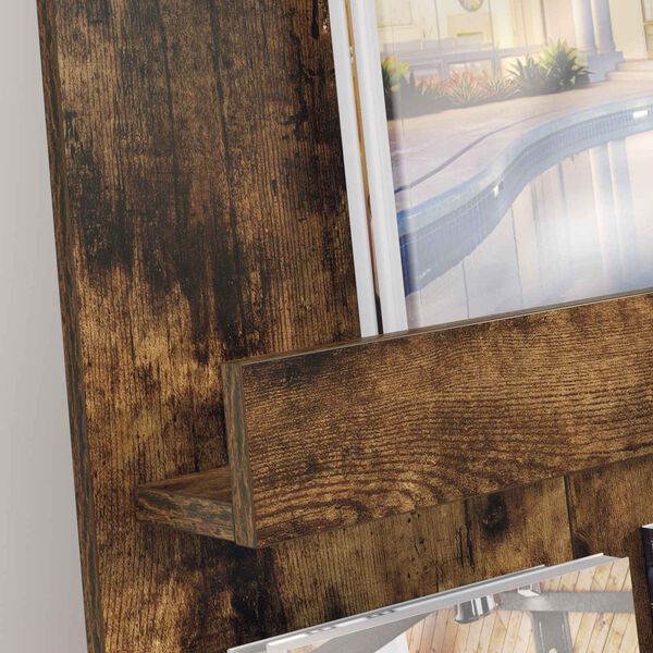 vidaXL Estante de revistas con estante Roble ahumado 51 x 11 x 102 cm