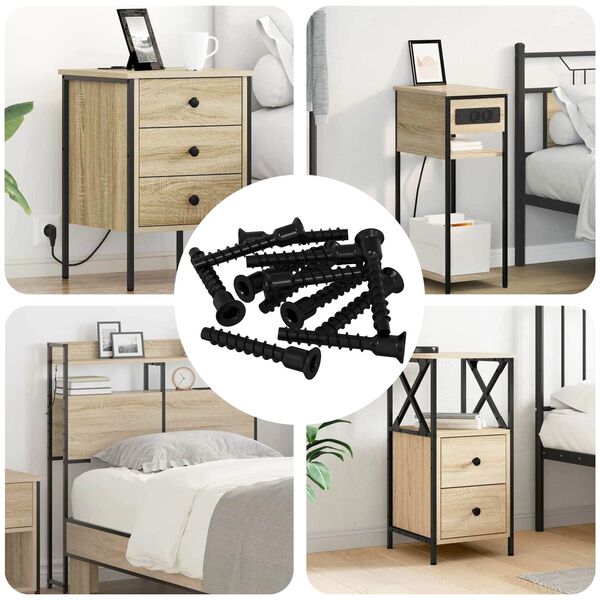 vidaXL Tornillo de Cabeza de Capuch&oacute;n de Enchufe 3072 pcs Negro Hierro