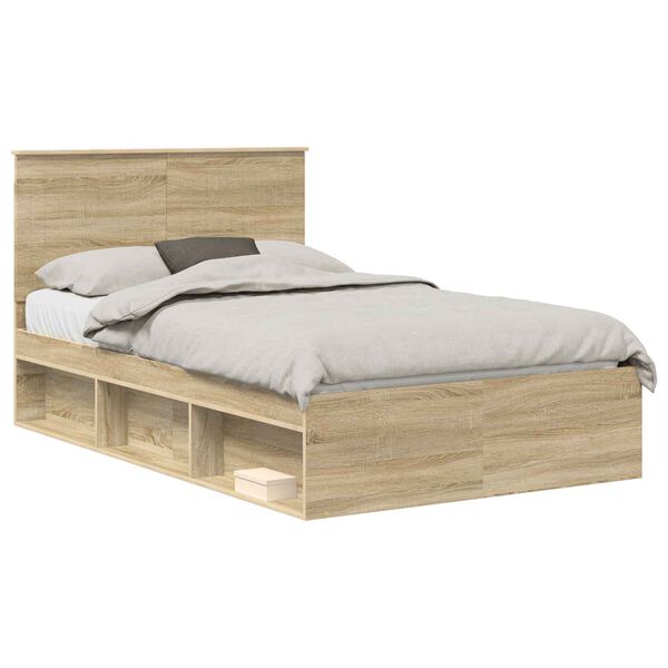 vidaXL Estructura de cama Sonoma 120 x 200 cm Madera de pino macizo