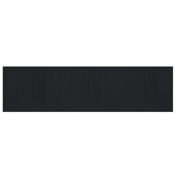 vidaXL Alfombra rectangular bamb&uacute; negro 80x300 cm