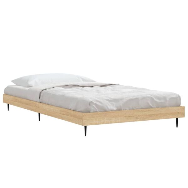 vidaXL Estructura de cama sin colch&oacute;n madera roble Sonoma 90x200 cm