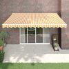 vidaXL Toldo retr&aacute;ctil aluminio y tela amarillo y blanco 4x3 m