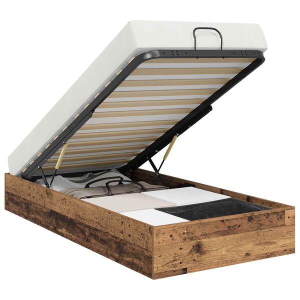 vidaXL Estructura de Cama Ottoman Madera vieja 75,5 x 190 cm