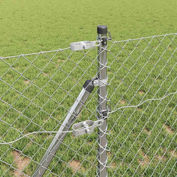 vidaXL Poste de Valla Plateado 10 x 0,4 m (malla de 40 x 40 mm) Acero