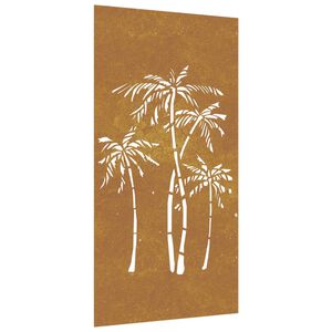 vidaXL Adorno de pared de jard&iacute;n acero corten dise&ntilde;o palmera 105x55 cm