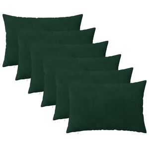 vidaXL Coj&iacute;n con almohada HEERLEN 6 uds. Verde oscuro Terciopelo