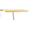 vidaXL Toldo autom&aacute;tico LED sensor de viento amarillo blanco 600x300cm