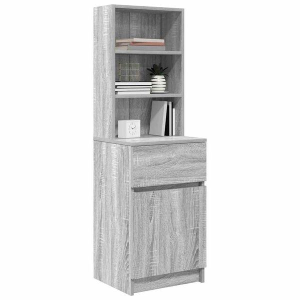 vidaXL Mesilla de noche gris Sonoma 39x35x125 cm madera de ingenier&iacute;a