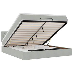 vidaXL Estructura de cama otomana con colch&oacute;n gris claro 180x200cm