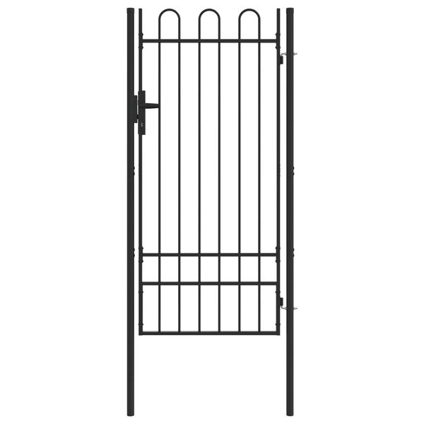 vidaXL Puerta de cerca con cerradura Gris 103 x 250 cm