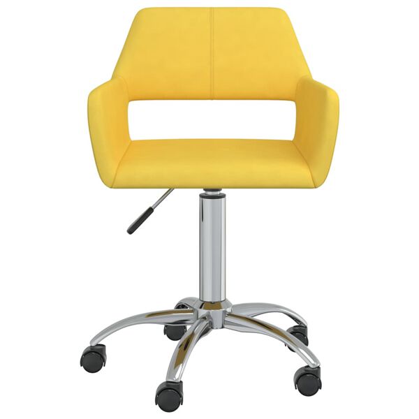 vidaXL Sillas de comedor giratorias 4 unidades tela amarillo