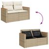 vidaXL Set sof&aacute;s de jard&iacute;n 7 piezas y cojines rat&aacute;n sint&eacute;tico beige