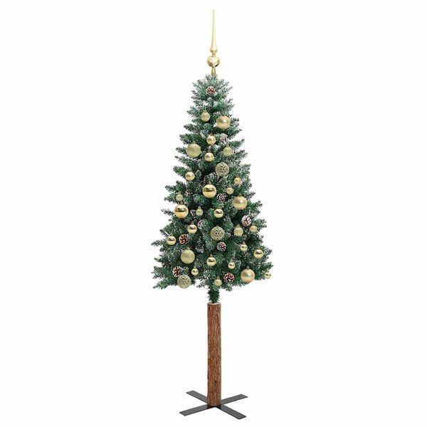 vidaXL Árbol de Navidad Delgado con 150 LED con soporte Verde y 150 cm