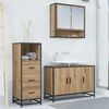 vidaXL Juego de muebles de baño con cajón 3 pcs Roble artisan