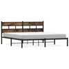 vidaXL Estructura de cama sin colch&oacute;n metal roble ahumado 193x203 cm
