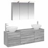 vidaXL Juego de muebles de ba&ntilde;o 4 uds. Sonoma gris