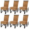 vidaXL Sillas de comedor 6 unidades madera maciza de mango y abac&aacute;