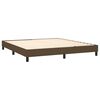vidaXL Cama box spring colch&oacute;n luces LED tela marr&oacute;n oscuro 160x200cm