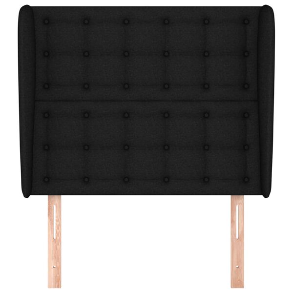 vidaXL Cabecero con orejas de tela negro 83x23x118/128 cm