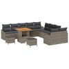 vidaXL Conjunto de sof&aacute;s de jard&iacute;n 13 uds. Gris rat&aacute;n sint&eacute;tico